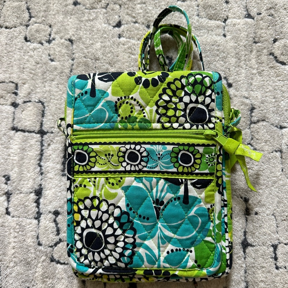 Vera Bradley lime/yellow floral crossover bag